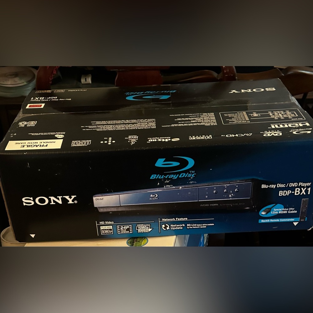UNOPENED Sony Blu-ray Disc Player - Black and Blue